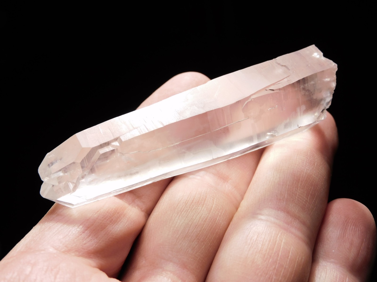 Long! Translucent! QUARTZ Crystal TWIN 100% Natural Brazil 46.1gr
