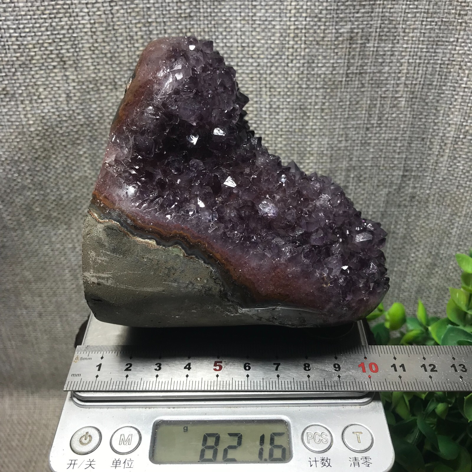 821g Natural Amethyst Cluster Geodes Cut Base Quartz Crystal Healing Specimen 32