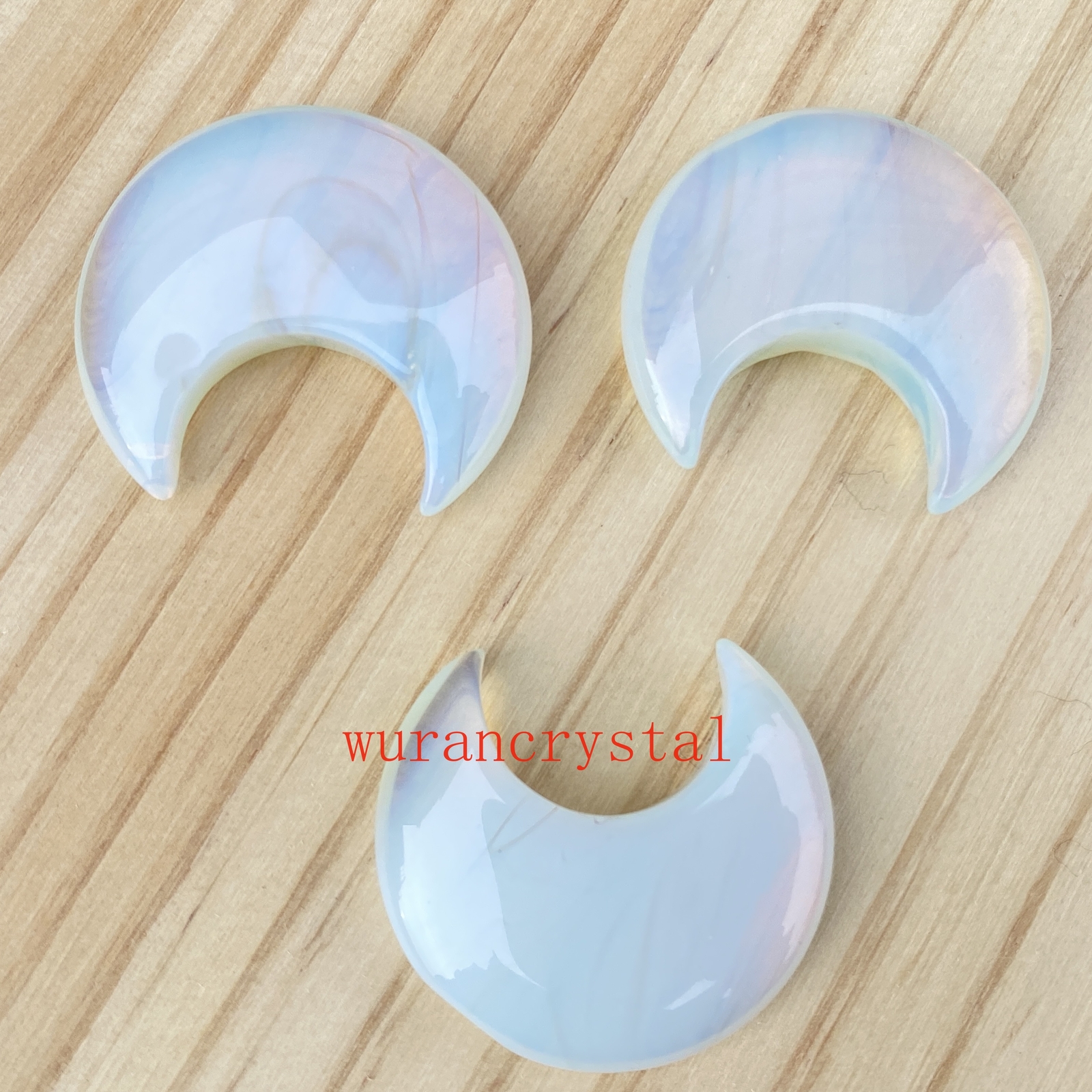 A+ Opalite moon Quartz crystal skull carved Healing point Gem Reiki gifts 5pcs
