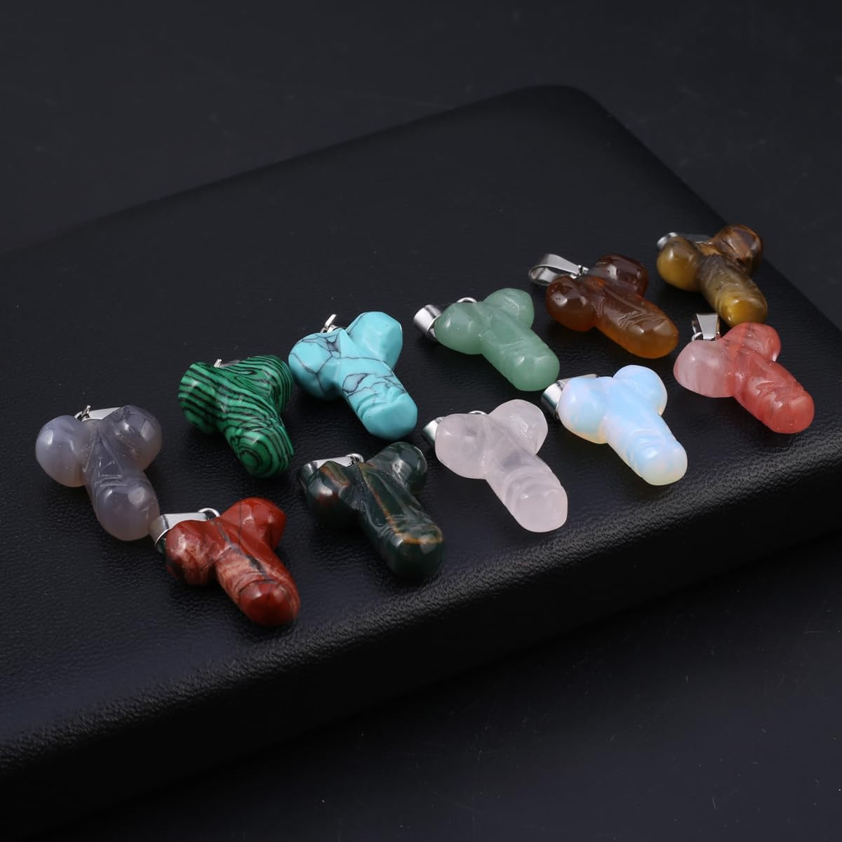Natural Stone Decoration Statues Healing Crystal Table Artwork Man Penis Phallus