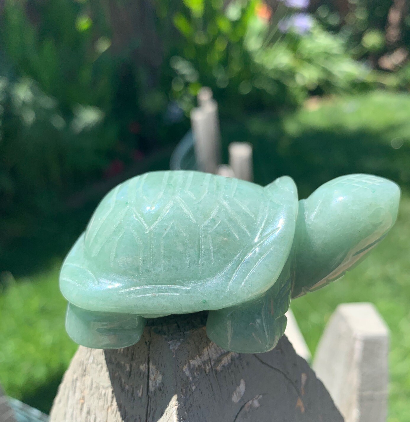 Gemstone Carved Turtle Figurine Crystal Animal Carving Stone Tortoise Figure 3″
