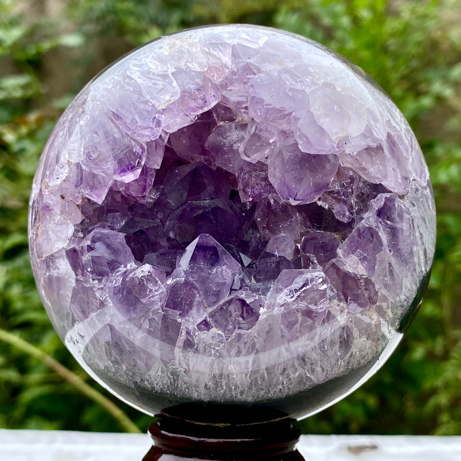 2.6LB Amethyst Agate Sphere Polished Healing Crystal Ball Home Feng Shui Ornam
