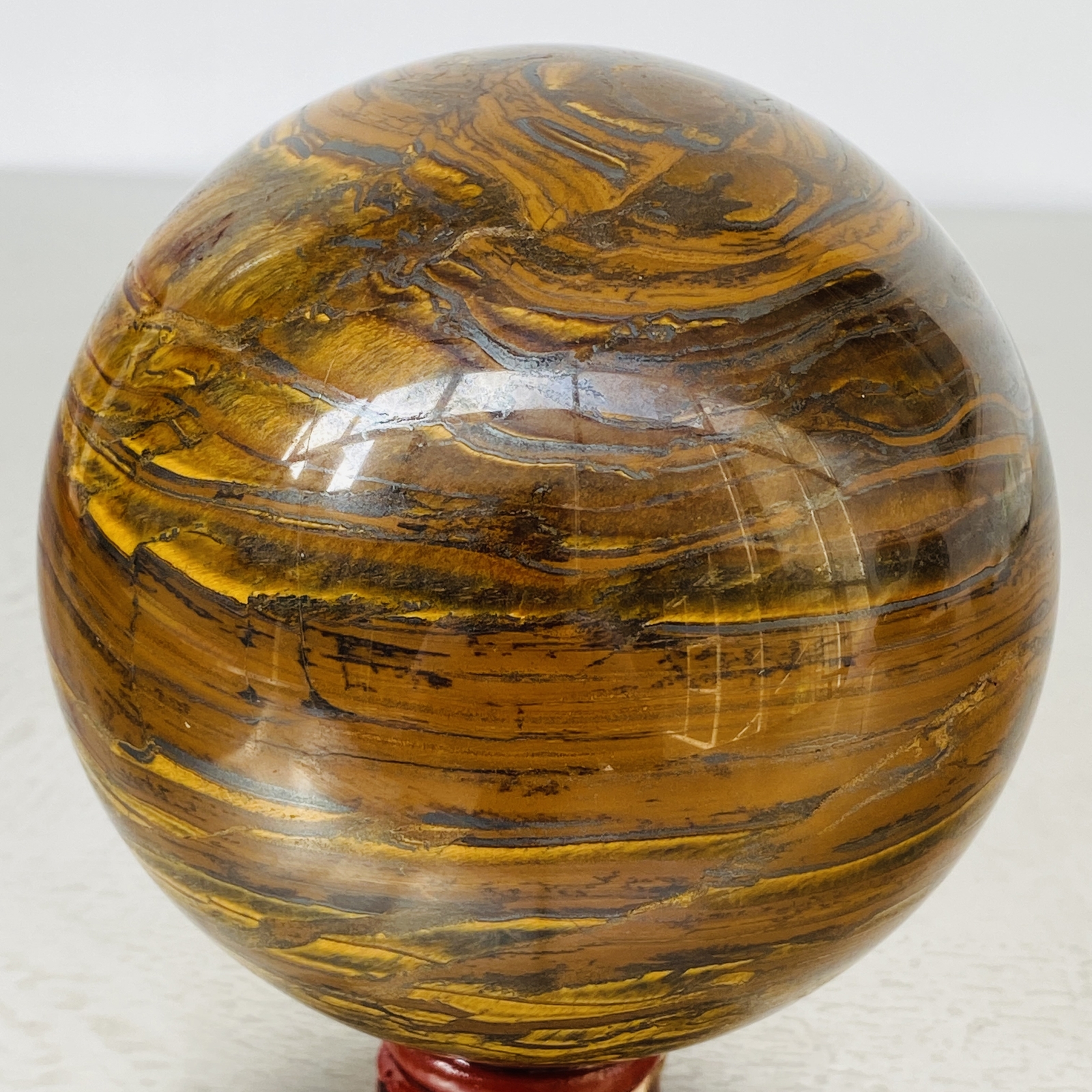 Natural Tiger Eye stone ball quartz crystal ball Reiki healing 1980G