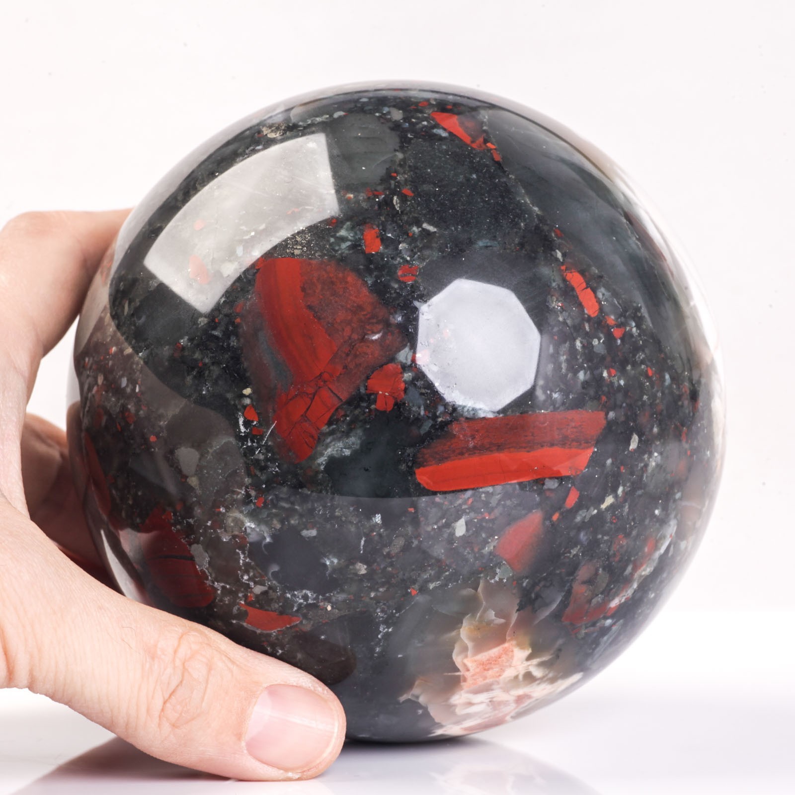 1856g 110mm Large African Bloodstone Sphere Crystal Ball Natural Quartz Healing