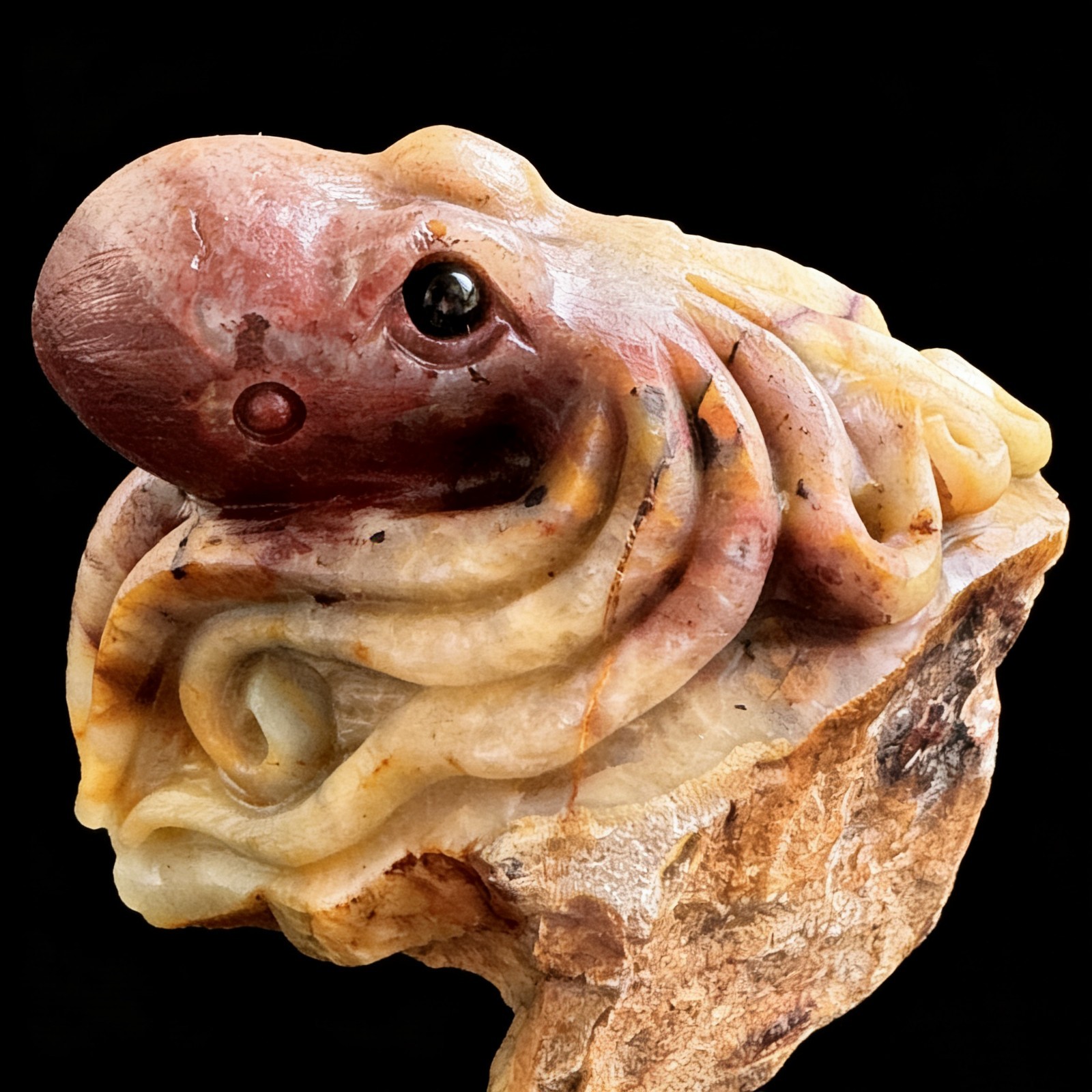 Hand-Carved Amazonite Octopus Sculpture, Natural Crystal Decor for Collectors