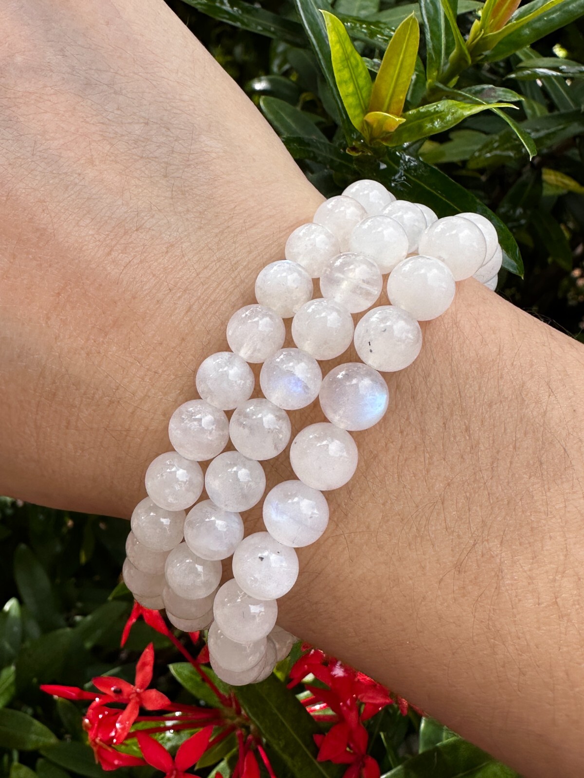 Grade A++ Rainbow Moonstone Crystal Bead Bracelet 6-7 mm, Wholesale Bulk Lot