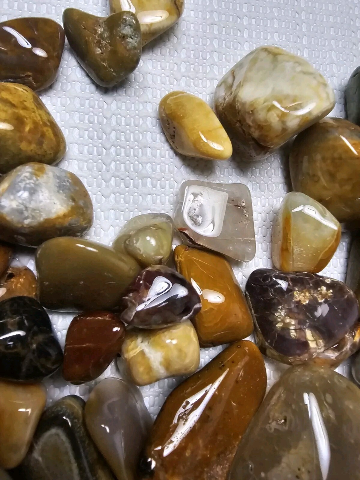 5 Oz. Bulk Mixed Tumbled Stones Agate Chalcedony Jasper Petrified Wood And More