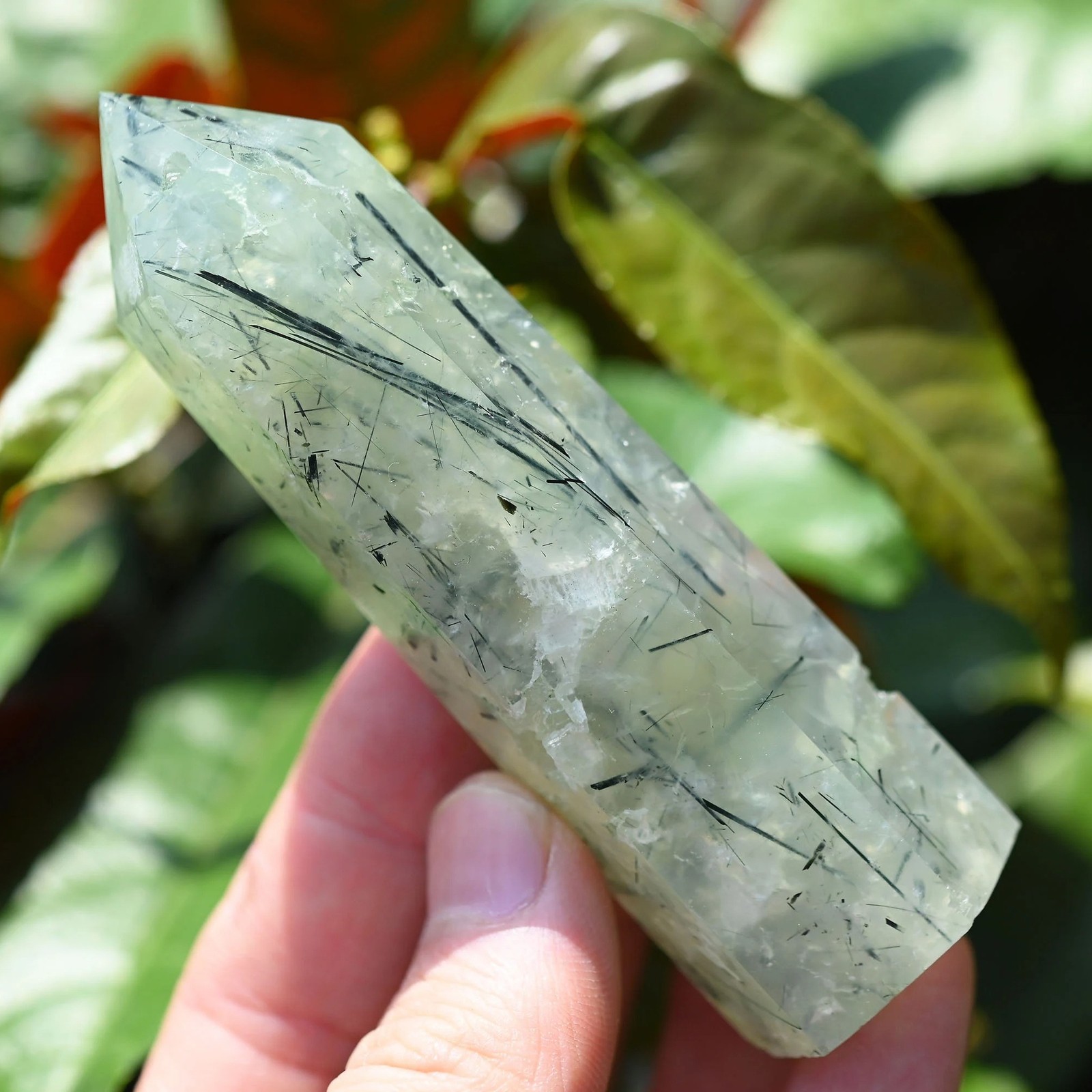 Random Natural Prehnite Druzy Tower Crystal Point Obelisk Healing Decor Gift