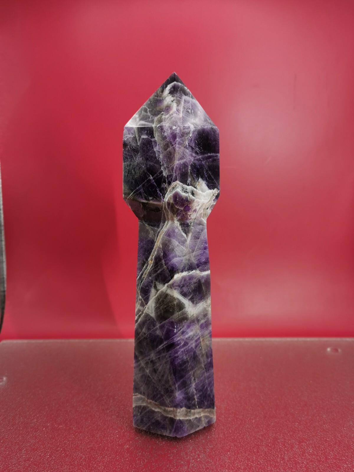 Natural Dream Amethyst Crystal Wand Tower Point Obelisk Point Reiki Healing 2+LB