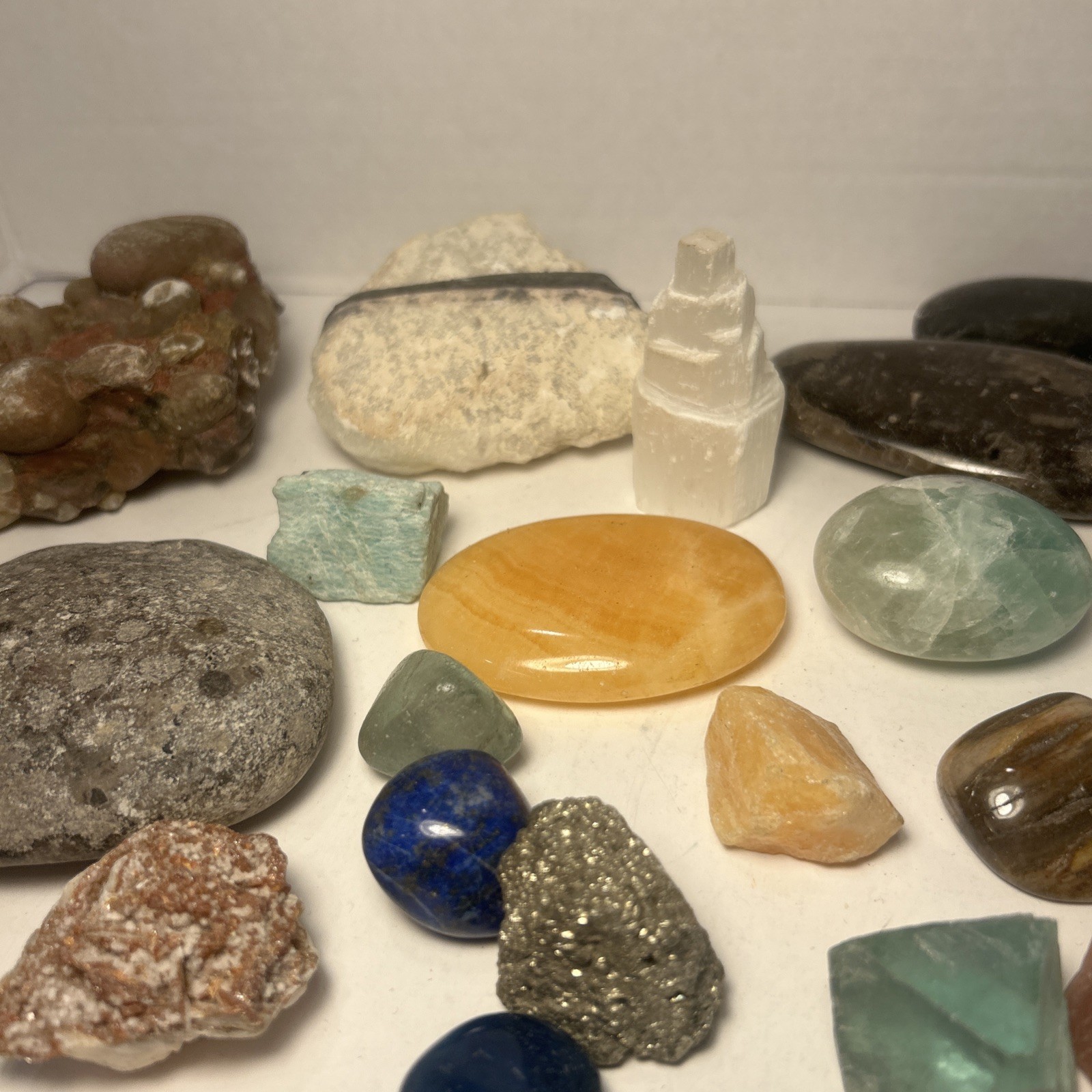 6 Mixed Lot Polished Rocks Tumbled Stones Gemstone Mix Tower,