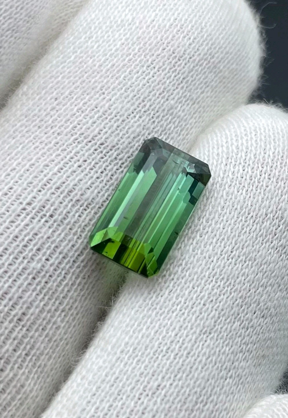 6.30Ct Natural Green Tourmaline Emerald Cut Loose Gemstone Rectangular Eye Clean