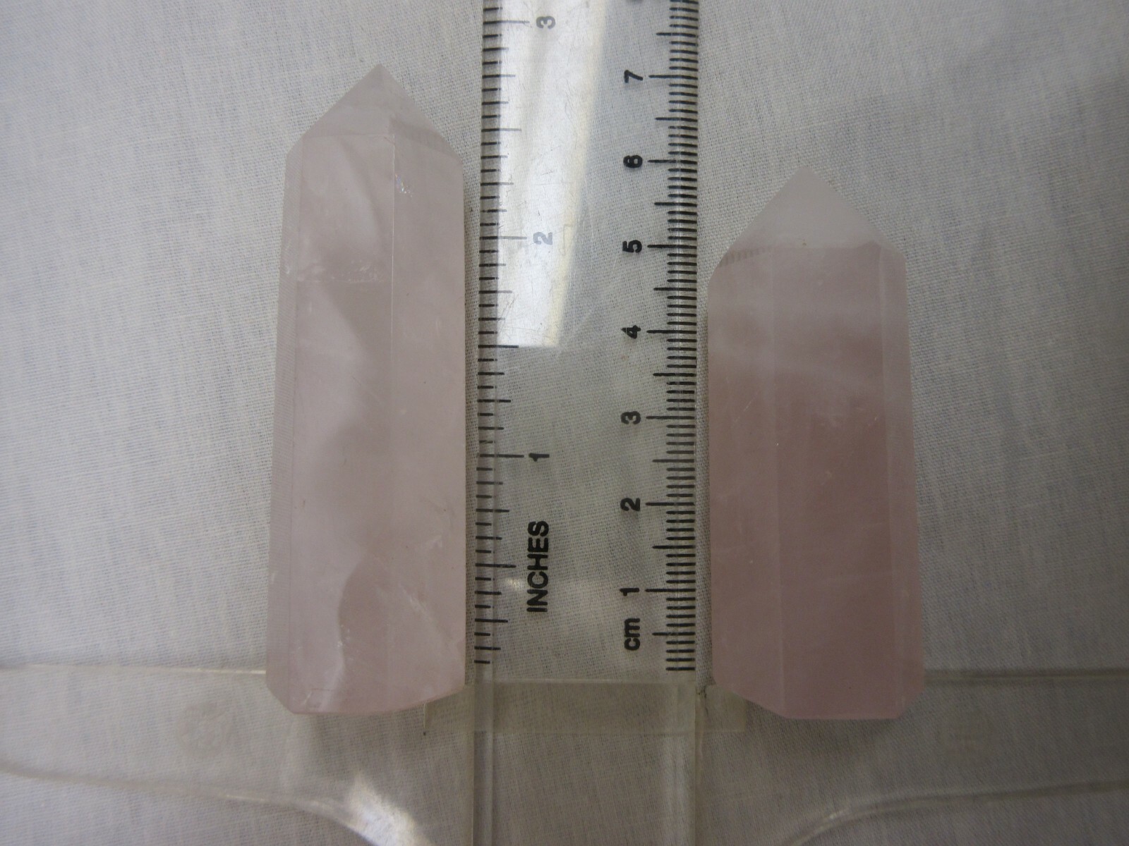Rose Quartz X 2 Single Point Wand Reiki Healing Crystal Natural Gemstone #113