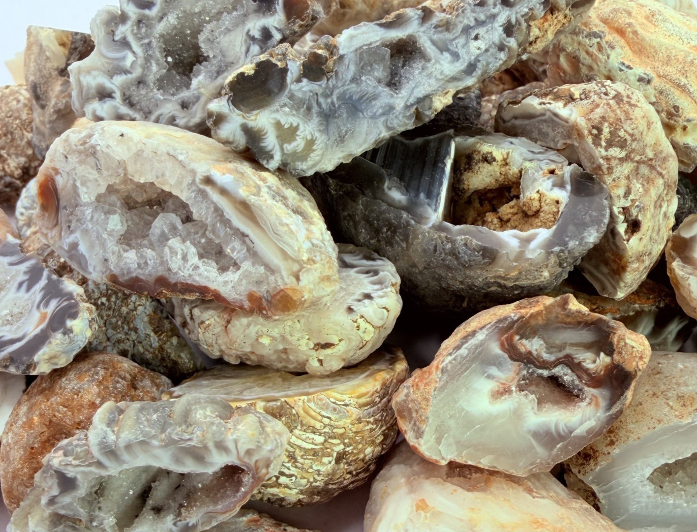 1 2 lb Mini Occo Geodes Brazil Agate Druzy Crystal Variety Lot 9 12pcs 1″