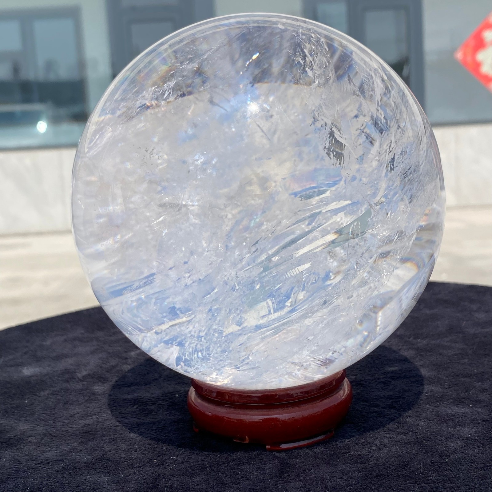 7.82LB white crystal transparent quartz crystal ball Reiki repair