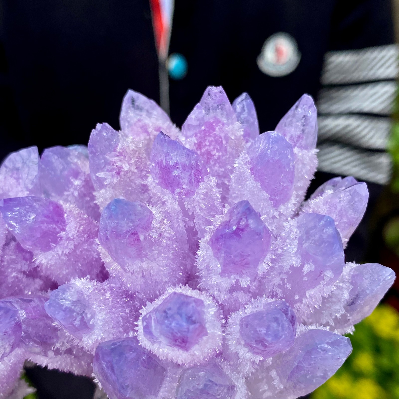 1.55LB New find violet phantom crystal quartz cluster mineral specimen healing