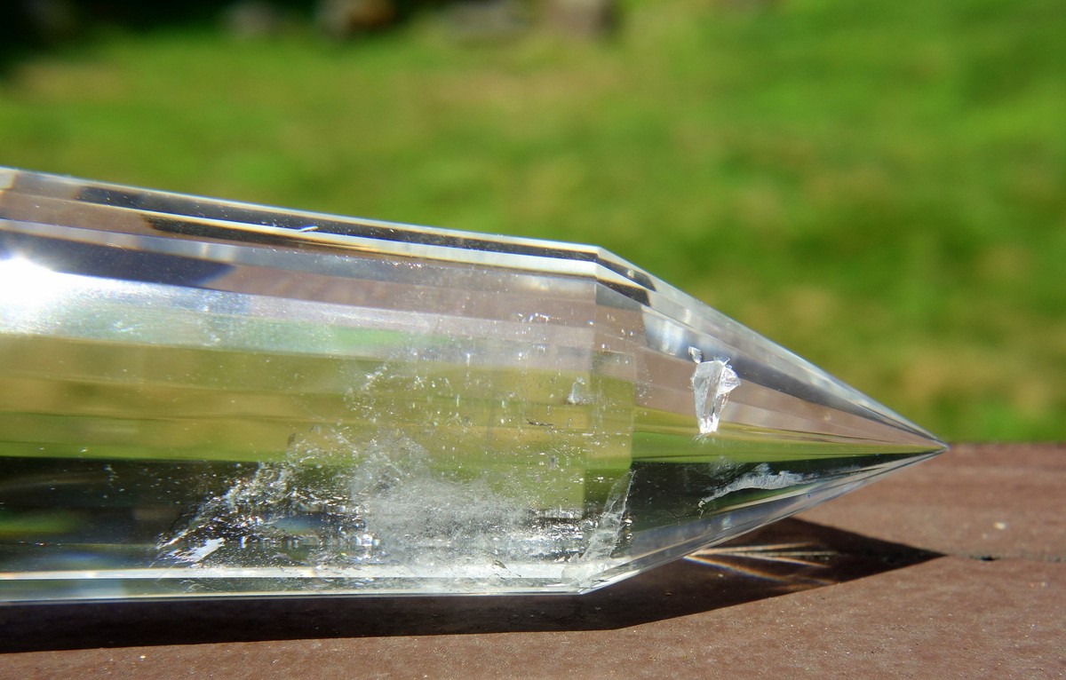 Vogel Inspired 24 Sided Lemurian Quartz Double Terminated Crystal Wand