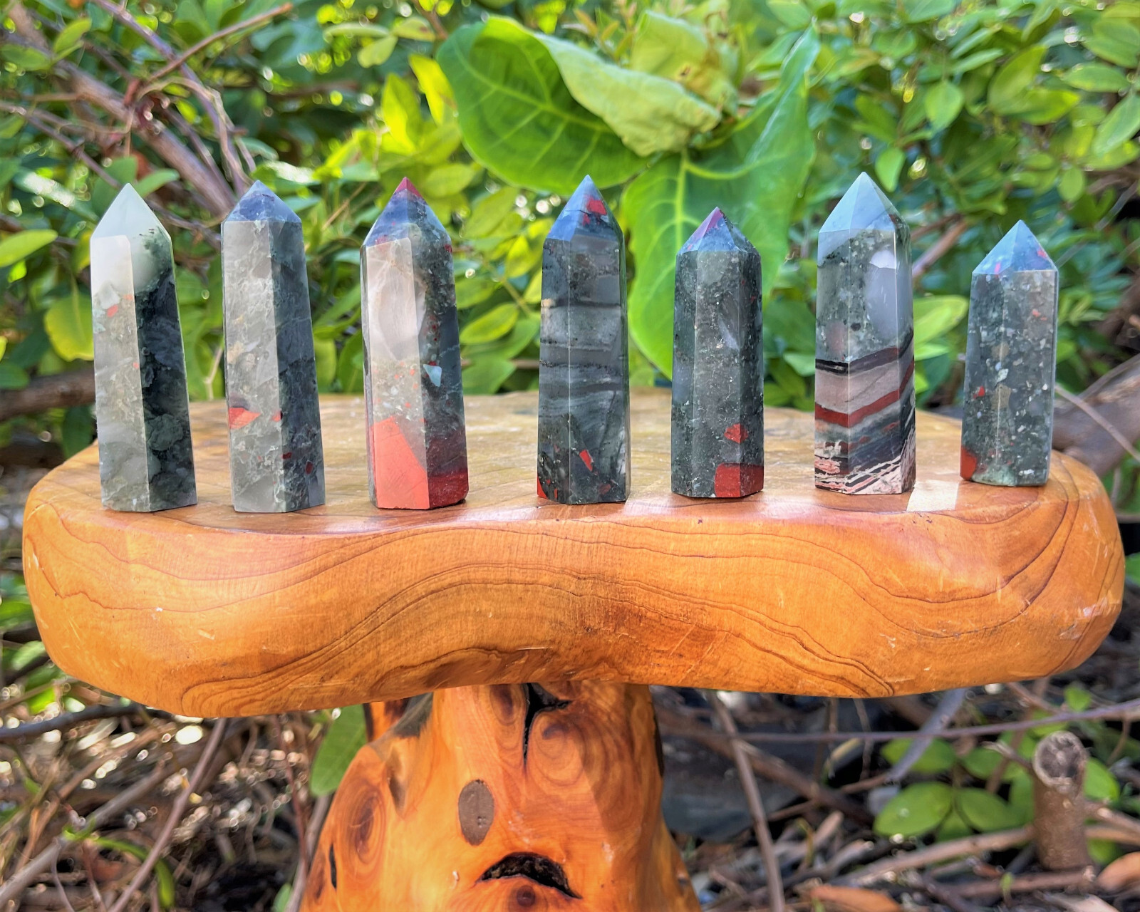 Bloodstone Crystal Obelisk 3 – 4″ (75-100 mm, 6-Sided African Bloodstone Tower)