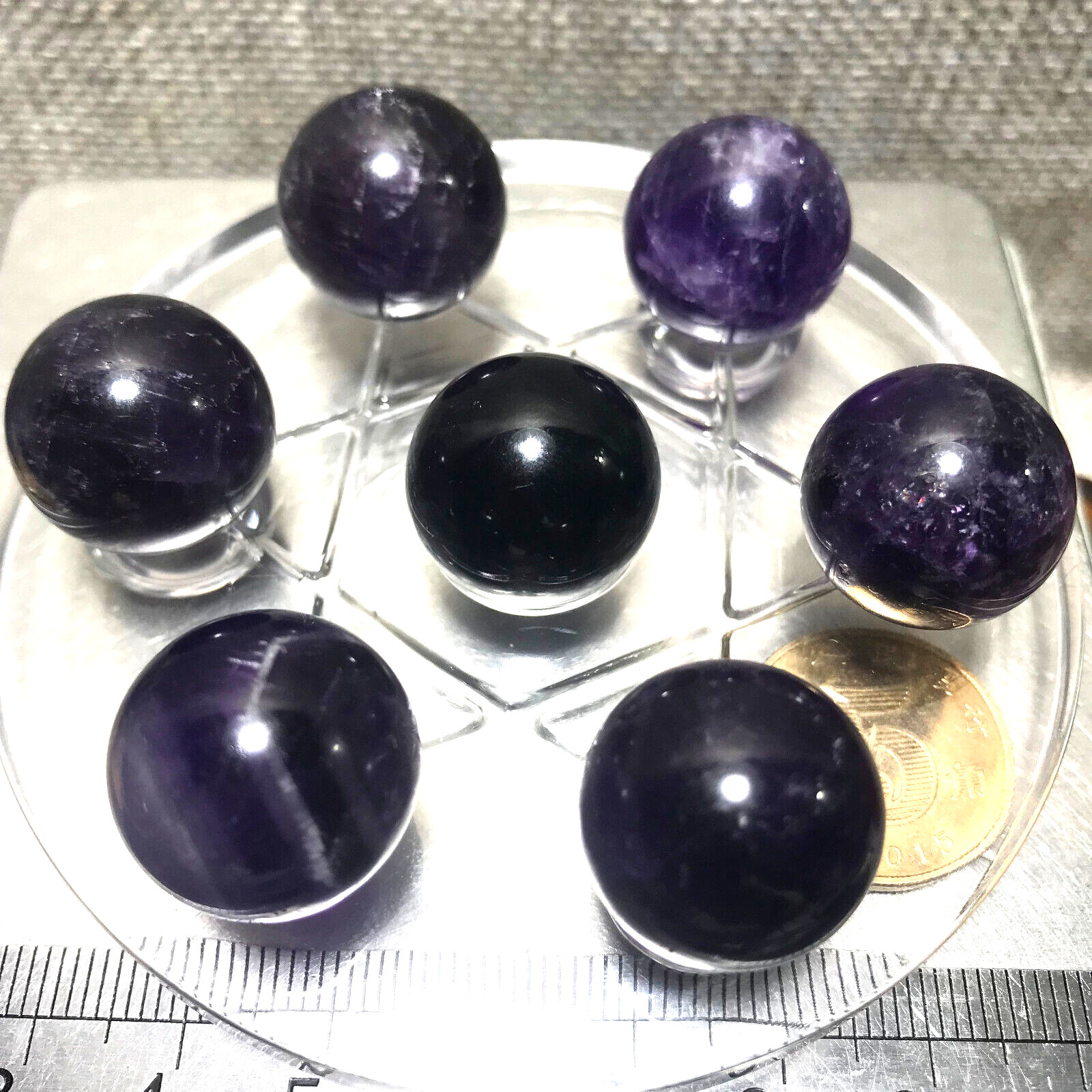 56g 18mm Natural Dream Amethyst Ball Crystal Polished Sphere Reiki Gem 01