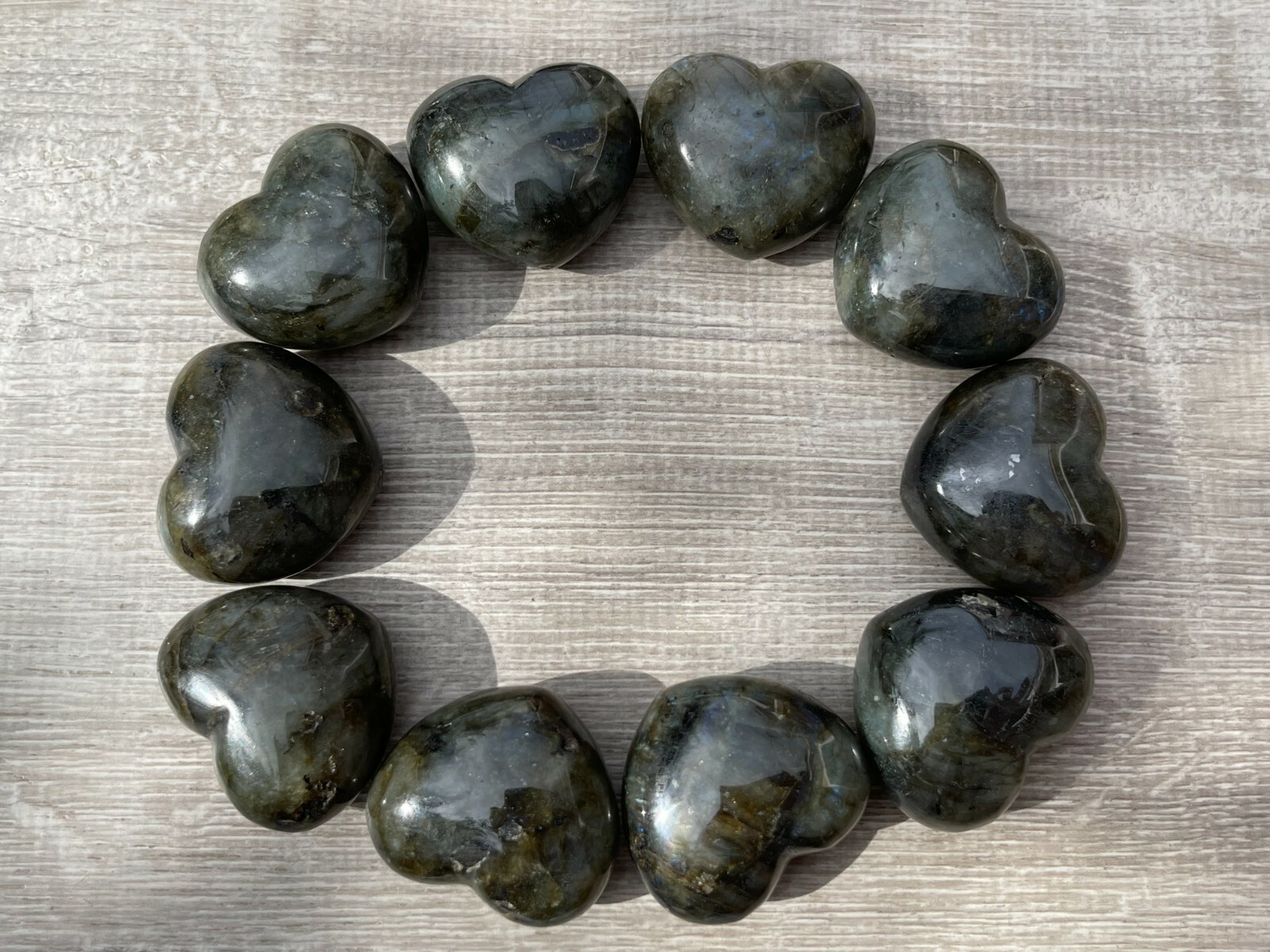 Large Labradorite Heart, 1.75″ Crystal Gemstone Labradorite Palm Stones,Bulk lot