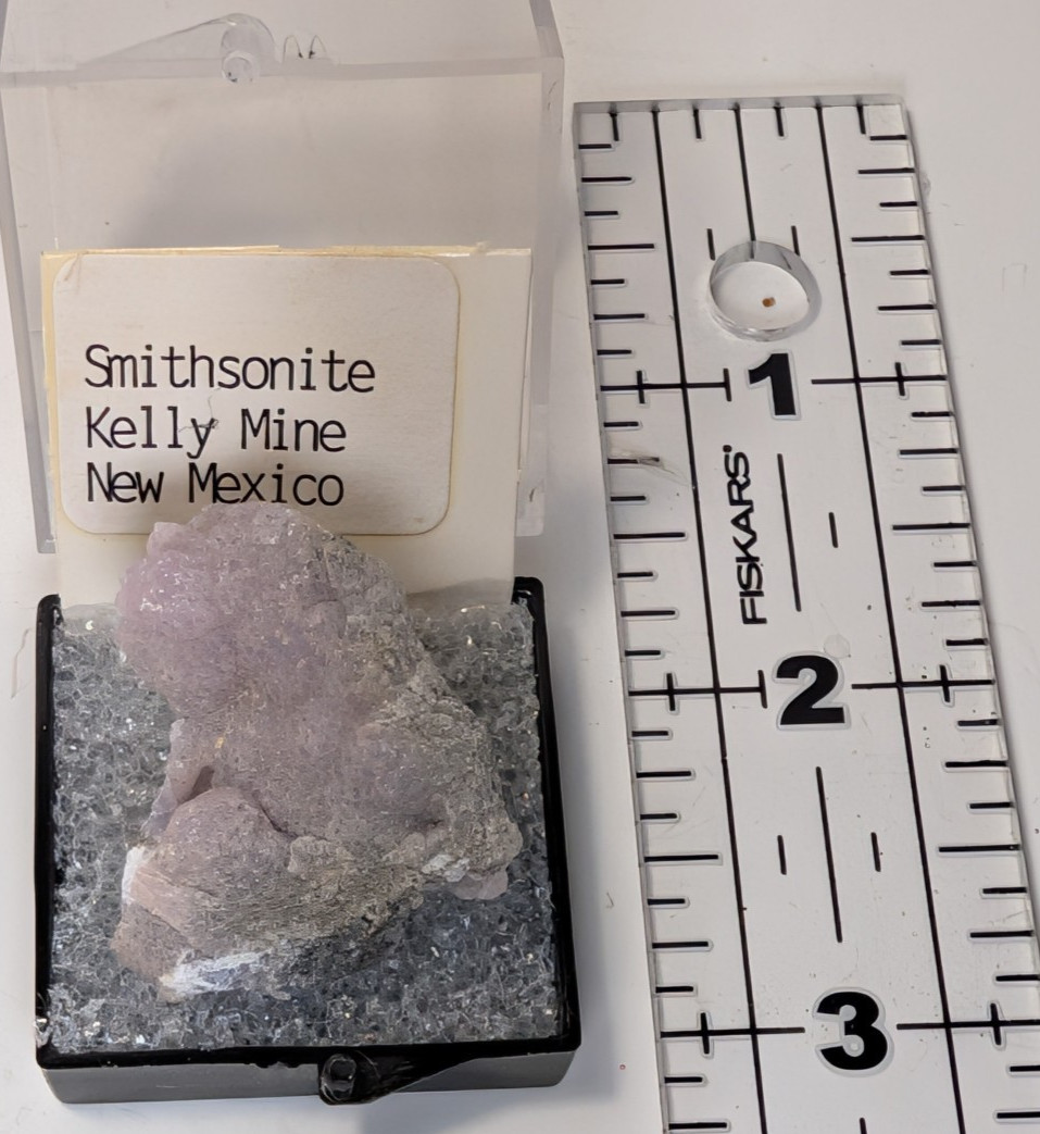 BEAUTIFUL Smithsonite Specimen Kelly Mine New Mexico Lavender with Display Box