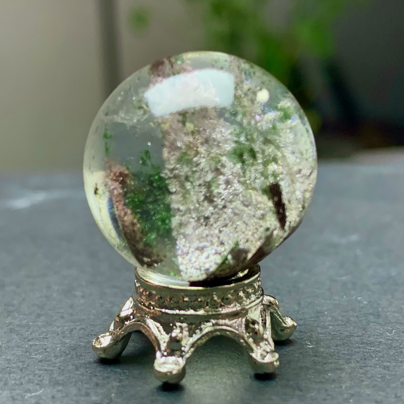 11G Natural Beautiful Higher Quality Garden Quartz Crystal Sphere Restoration