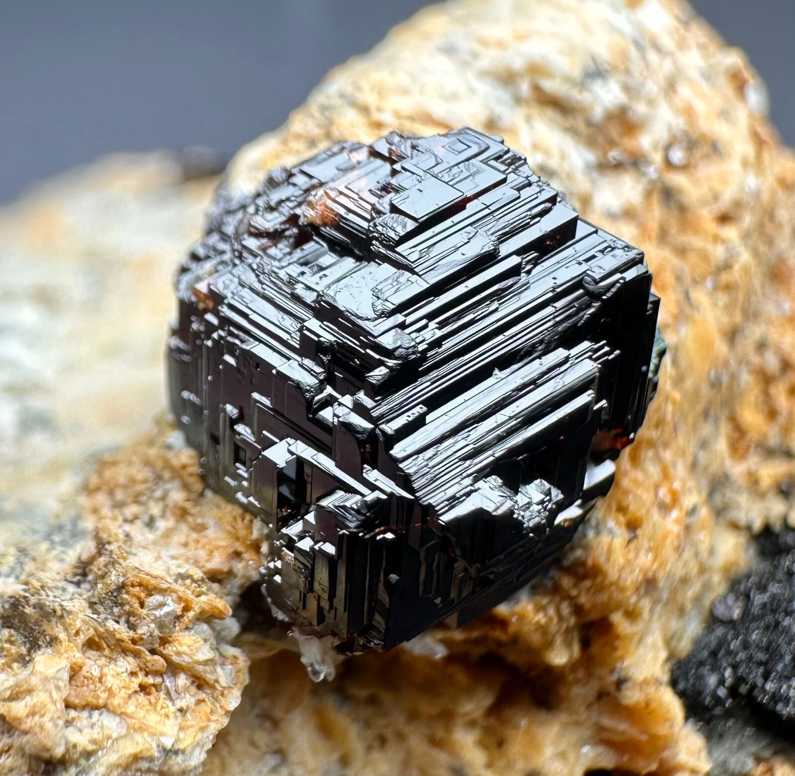 449 Ct. Full Terminated Rare Dark Red Spessartite Garnet Crystals On Matrix @Pak