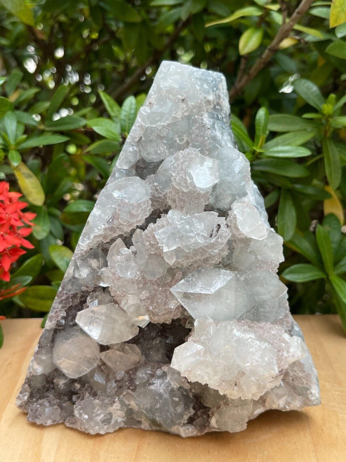 GAF TREASURES Apophyllite Cluster Geode Free Standing | Natural 4-5 lb, White