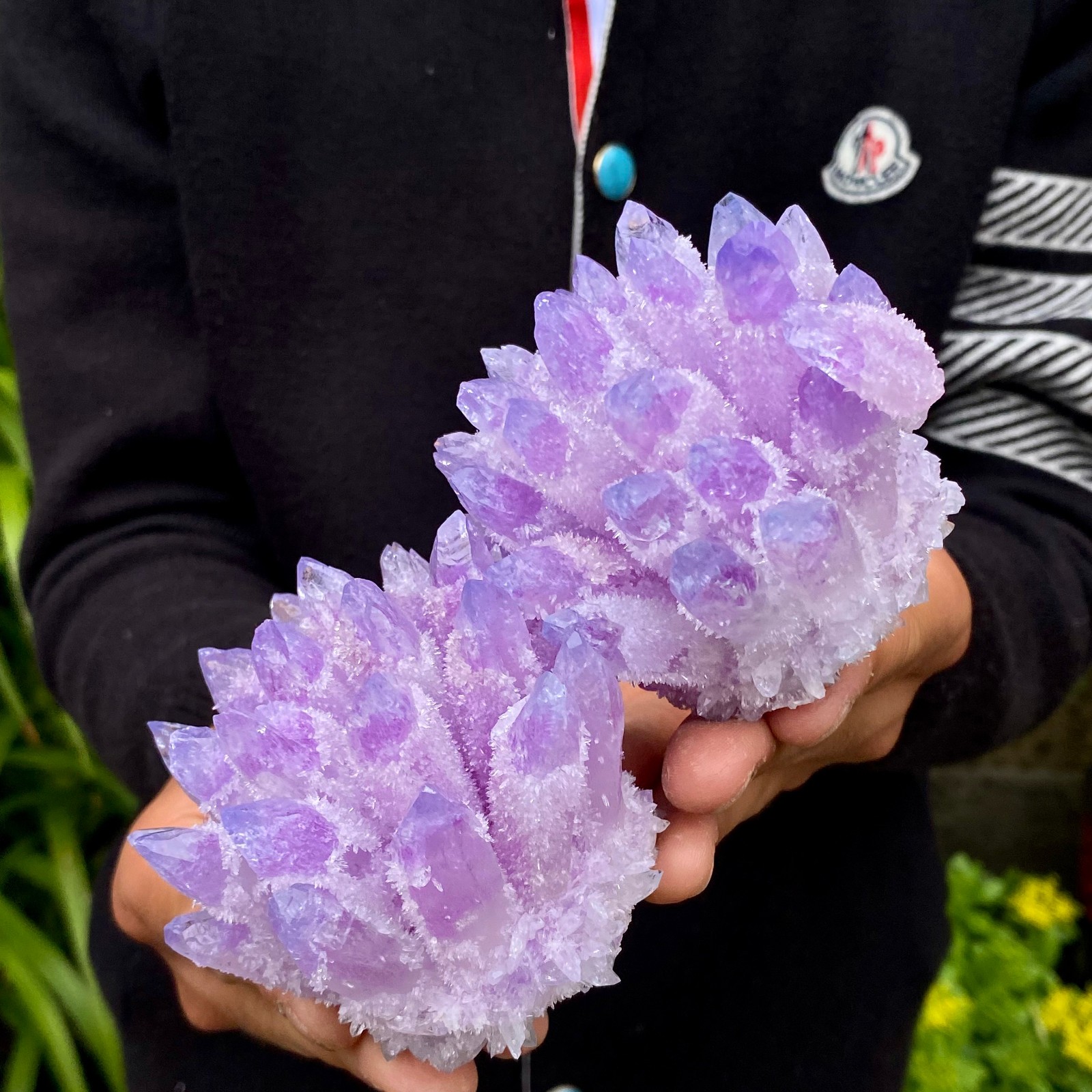 1.55LB New find violet phantom crystal quartz cluster mineral specimen healing