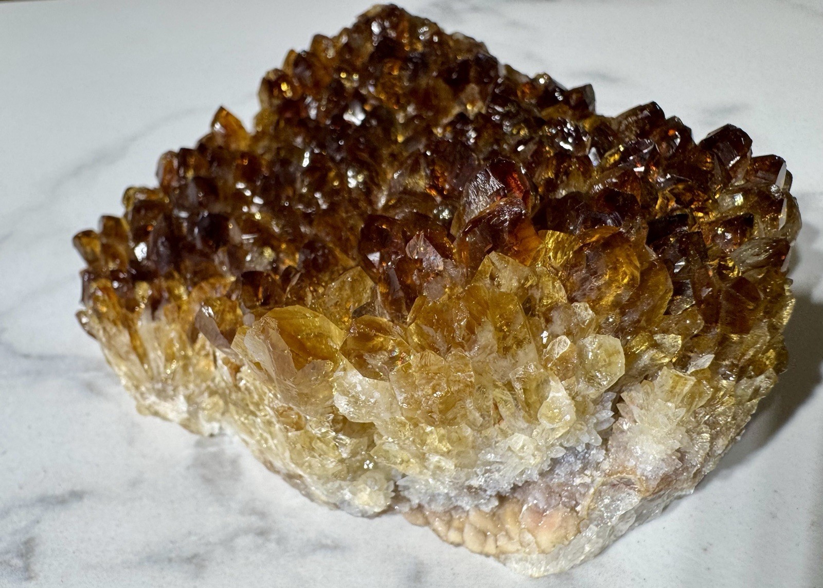 Natural Citrine Quartz Crystal Geode Cluster Mineral Specimen 495 Grams