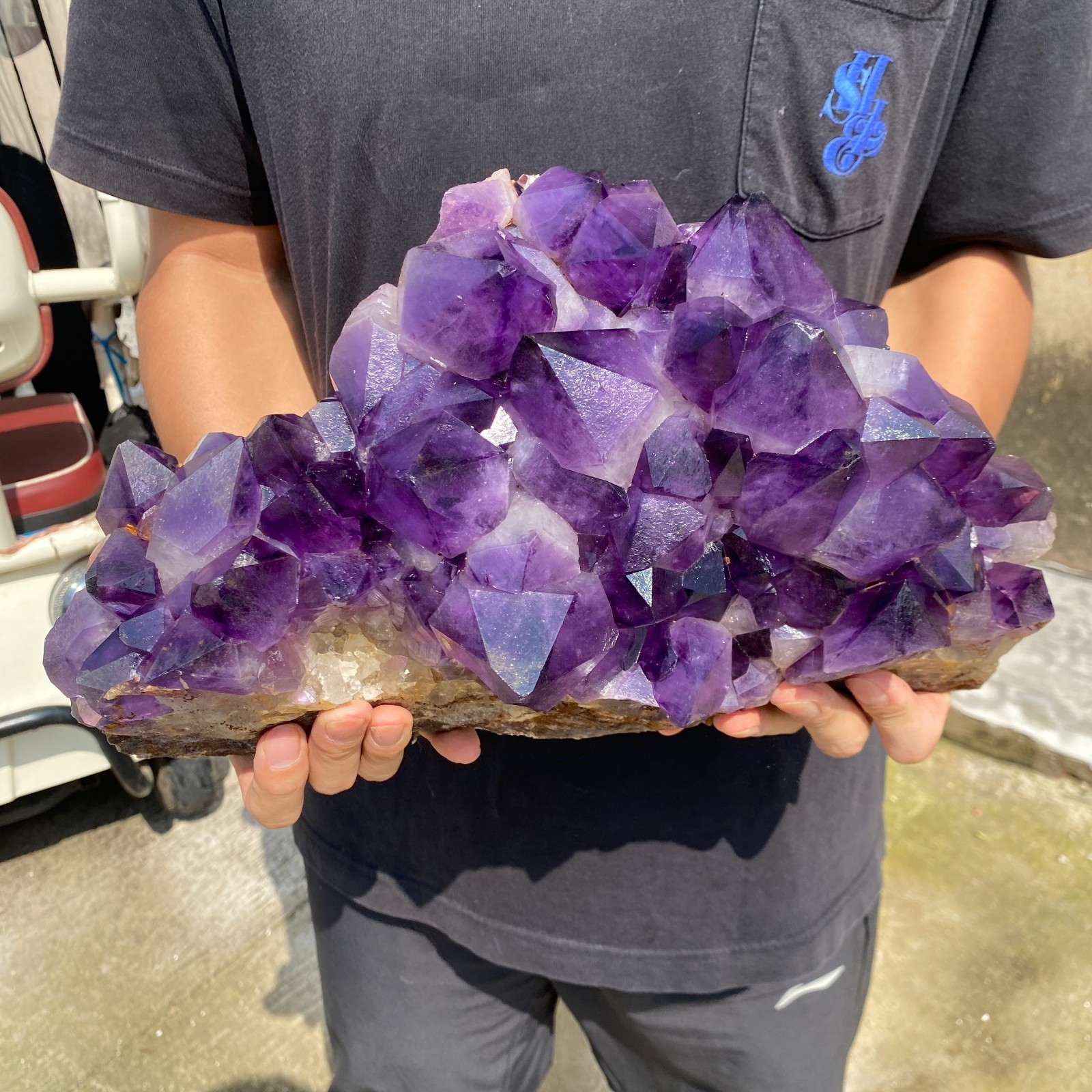 19.3LB Natural Amethyst geode quartz cluster crystal specimen Healing Specimen