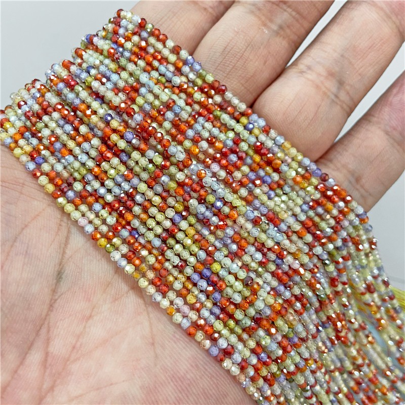 Tiny 2 3 4 MM Natural Faceted Zircon Stone Loose Beads Quartz Crystal For Jewelr