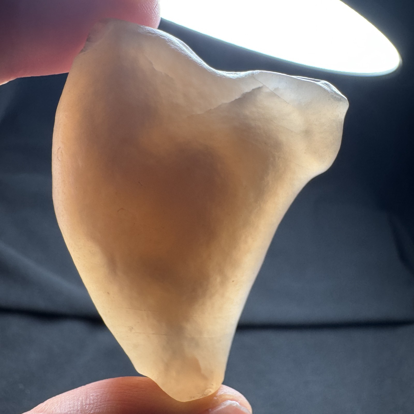 6cm/57.7g Rare Large Alashan Gobi Desert Candy Agate “Sand Bag” Crystal #5058