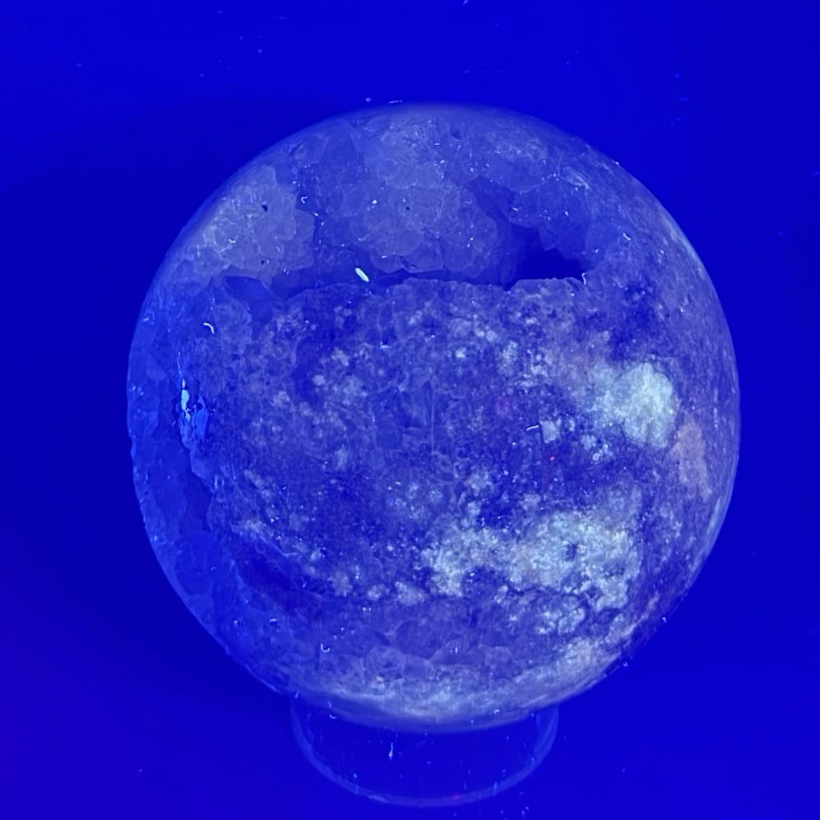 966mm Pink Amethyst Cluster Flower Agate Sphere UV Reactive