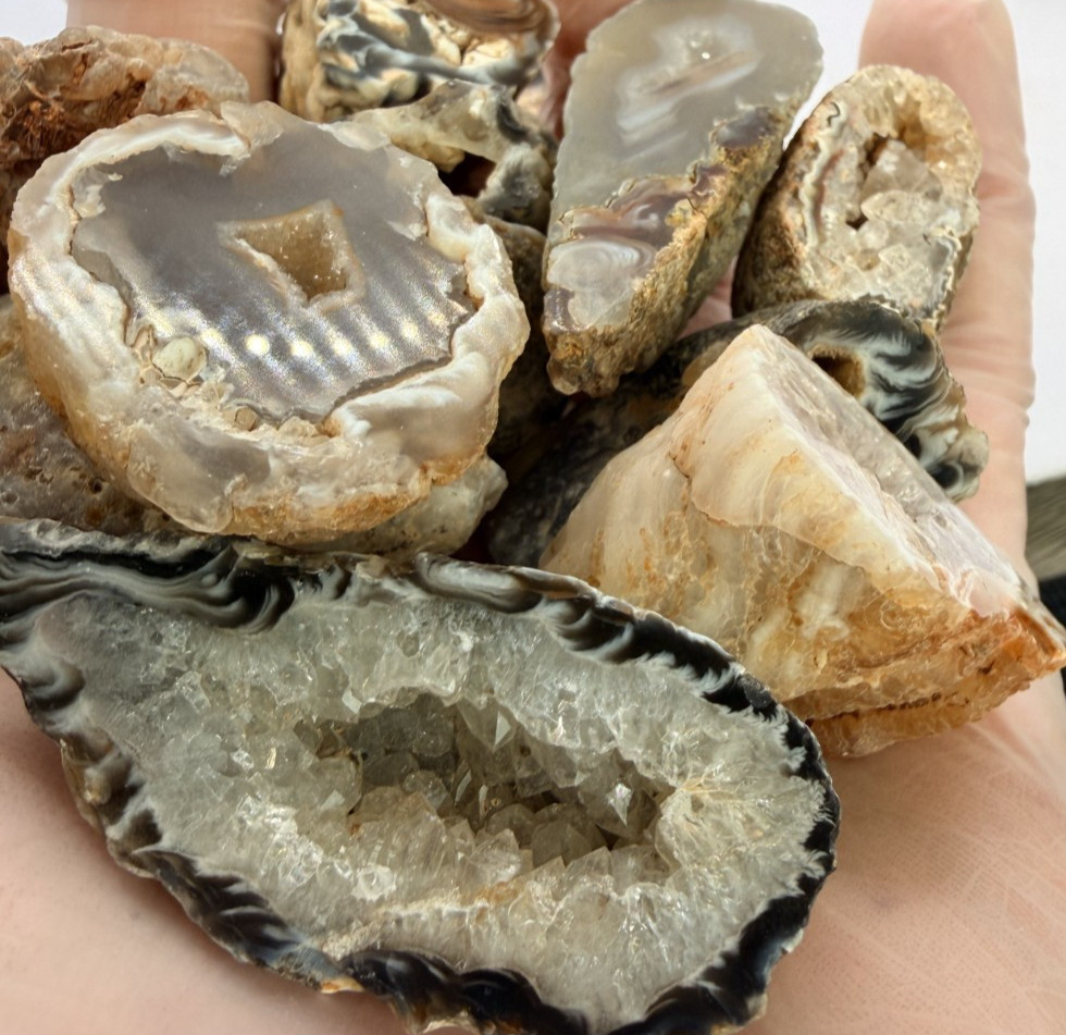 1 2 lb Mini Occo Geodes Brazil Agate Druzy Crystal Variety Lot 9 12pcs 1″