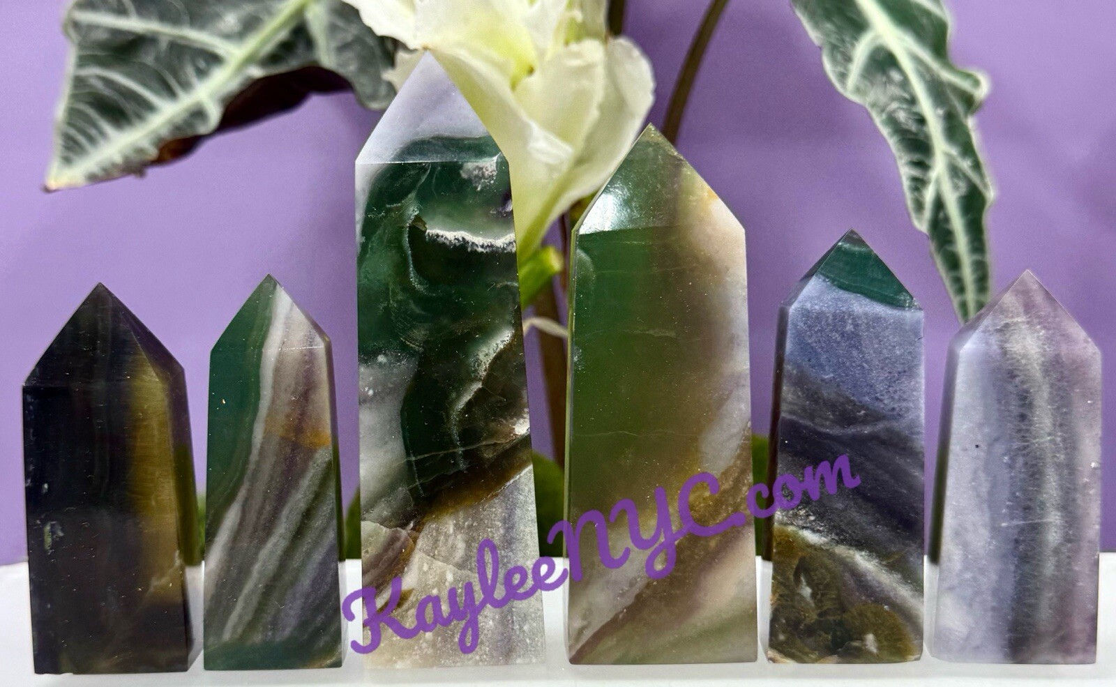 Wholesale Lot 2 Lbs Natural Silk Fluorite Obelisk Tower Point Crystal Healing