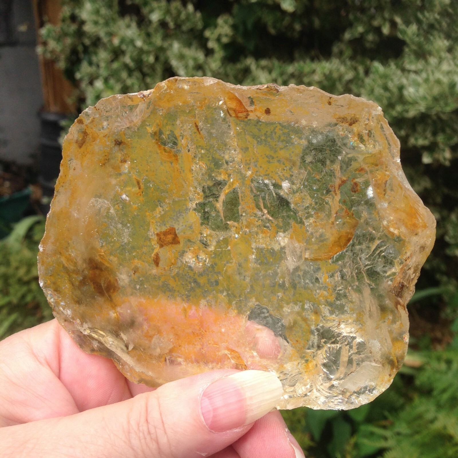 Clear Quartz Crystal Alluvial Rock Part Polished Pebble 322g 10×8.31×2.4cm