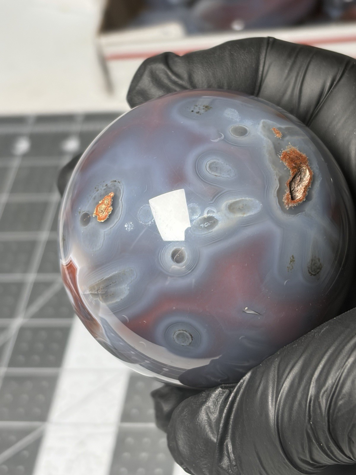 Beautiful Mozambique Swazi Agate Sphere Banning Tubes Orbs