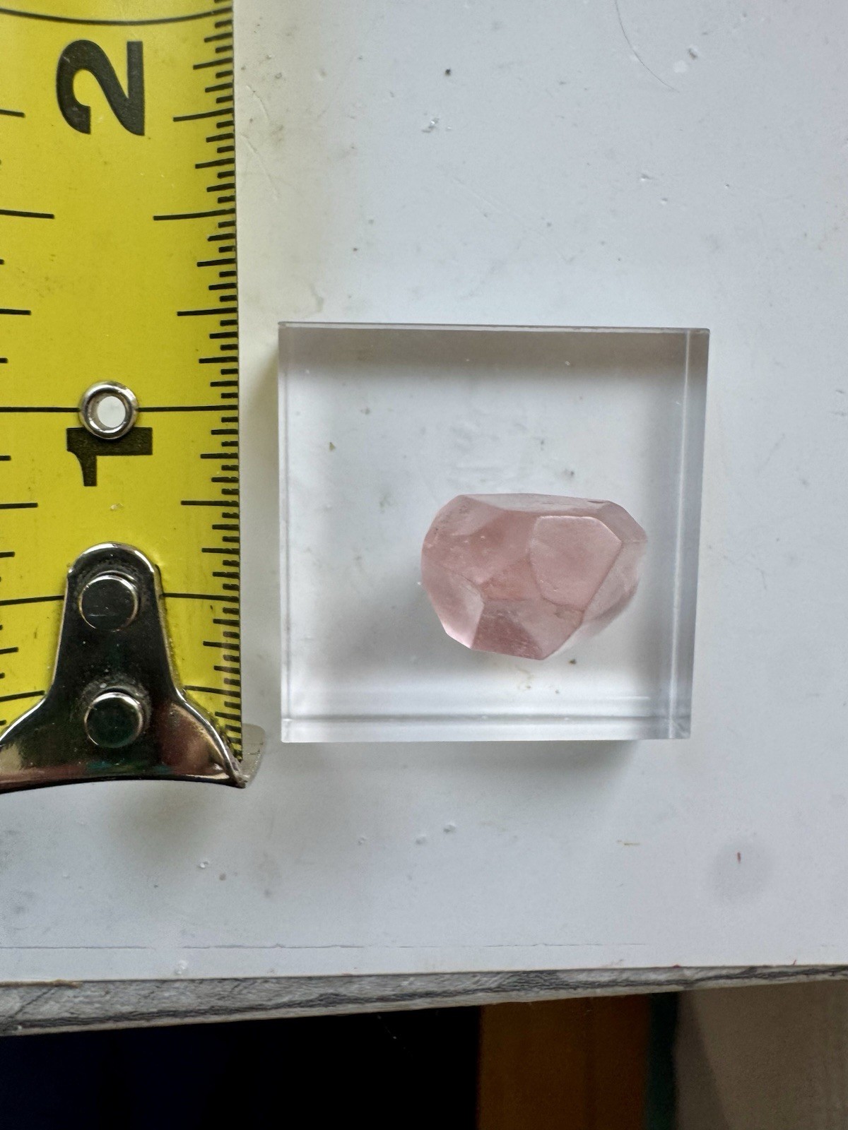 Polished Morganite From Brazil – 3 Grams, Comes On Acrylic Stand.