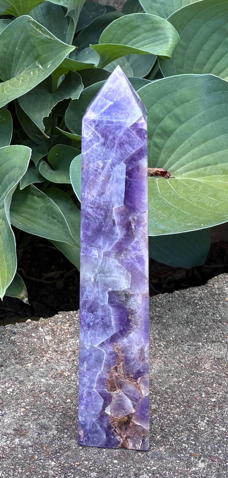 Natural Dream Amethyst Crystal Column Wand Oblisk Point Reiki Healing