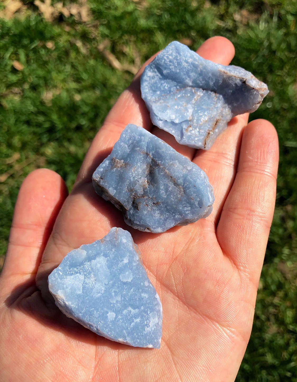 Raw Angelite Stone, Natural Angelite from Peru