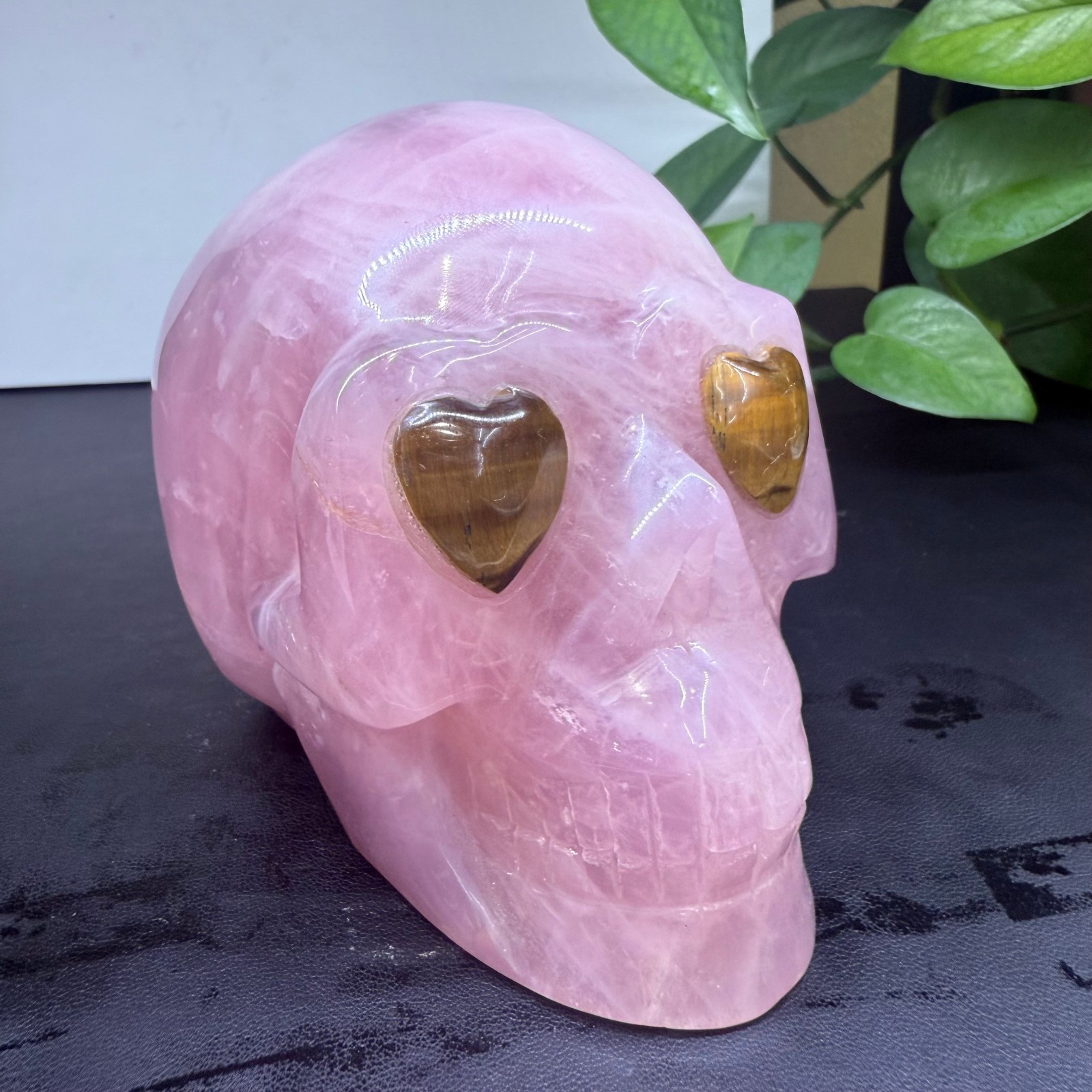 2.4LB Natural Powder crystal skull hand carved Quartz Crystal Reiki Healing