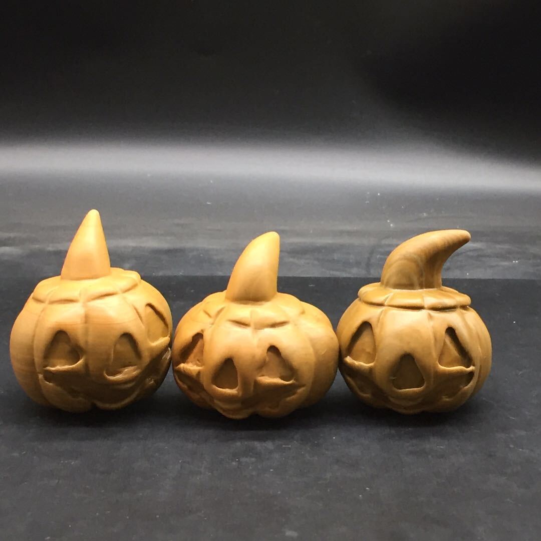 Natural Songhua Stone Quartz Crystal Carved Pumpkin Halloween Decora Healing 1Pc