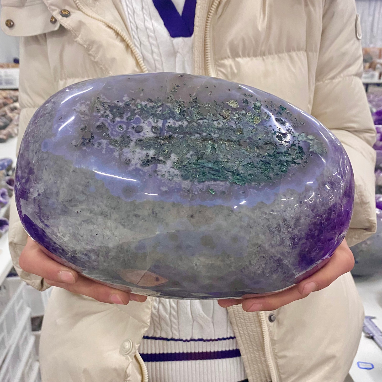 13.22LB Natural Amethyst geode quartz cluster crystal specimen energy healing