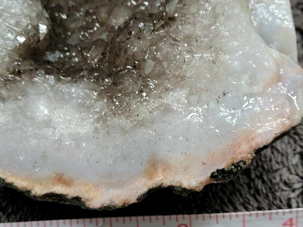 1.5 LB Kentucky Agate Geode Smokey Quartz Cluster