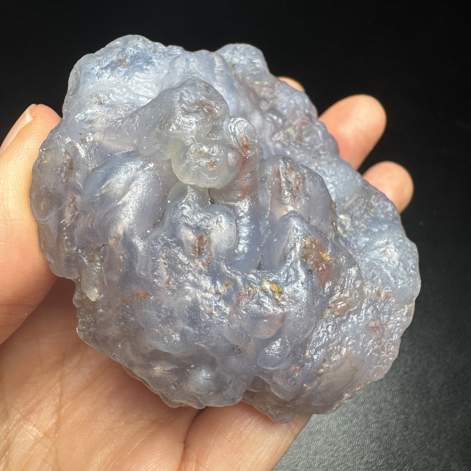 7.3cm/182G Raw Alxa Gobi Icy Translucent Sky Blue Agate, Mongolia-5275