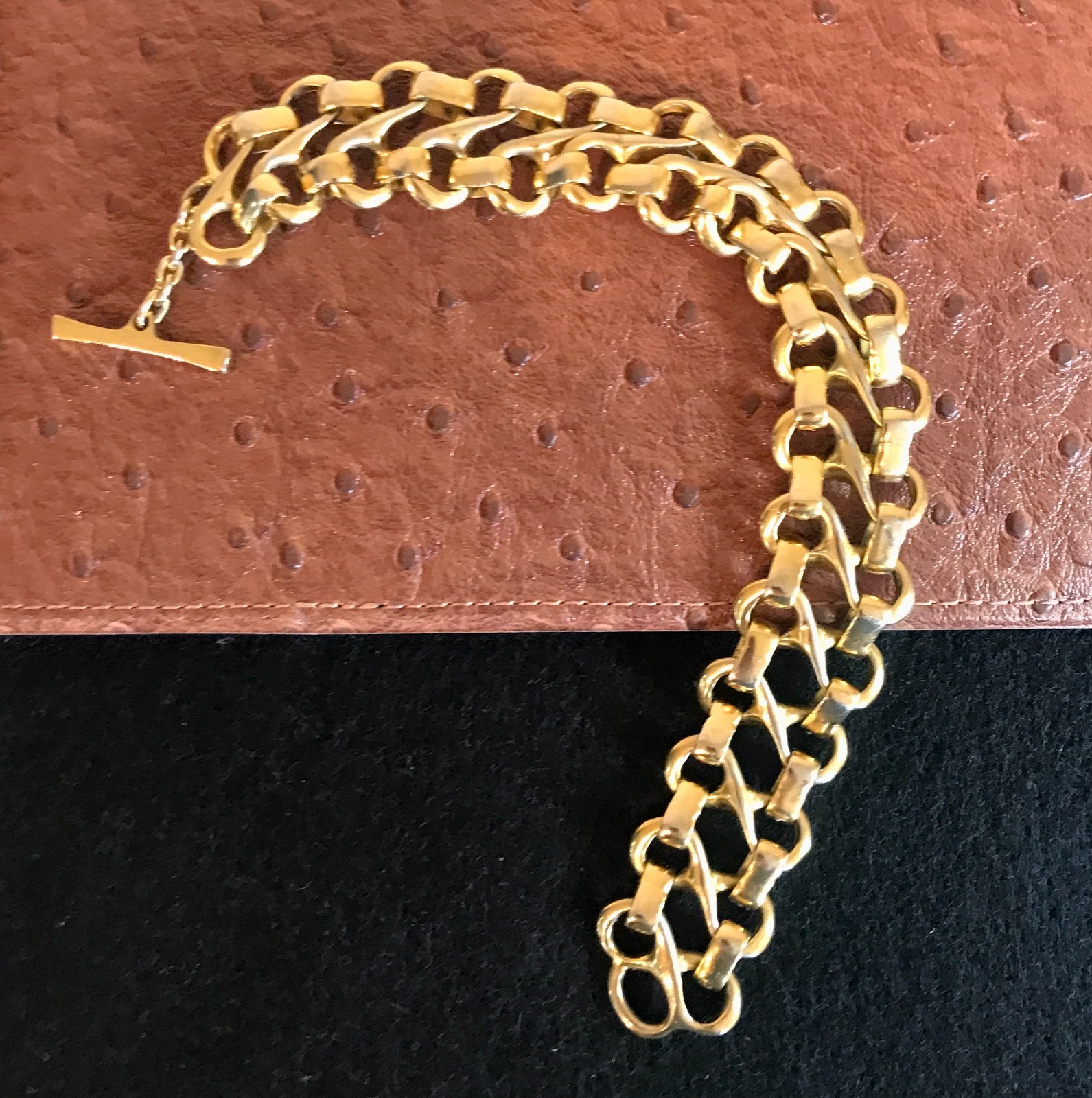 Celebrated 90s design – Gold Plated Bracelet – designer Robert Lee Morris