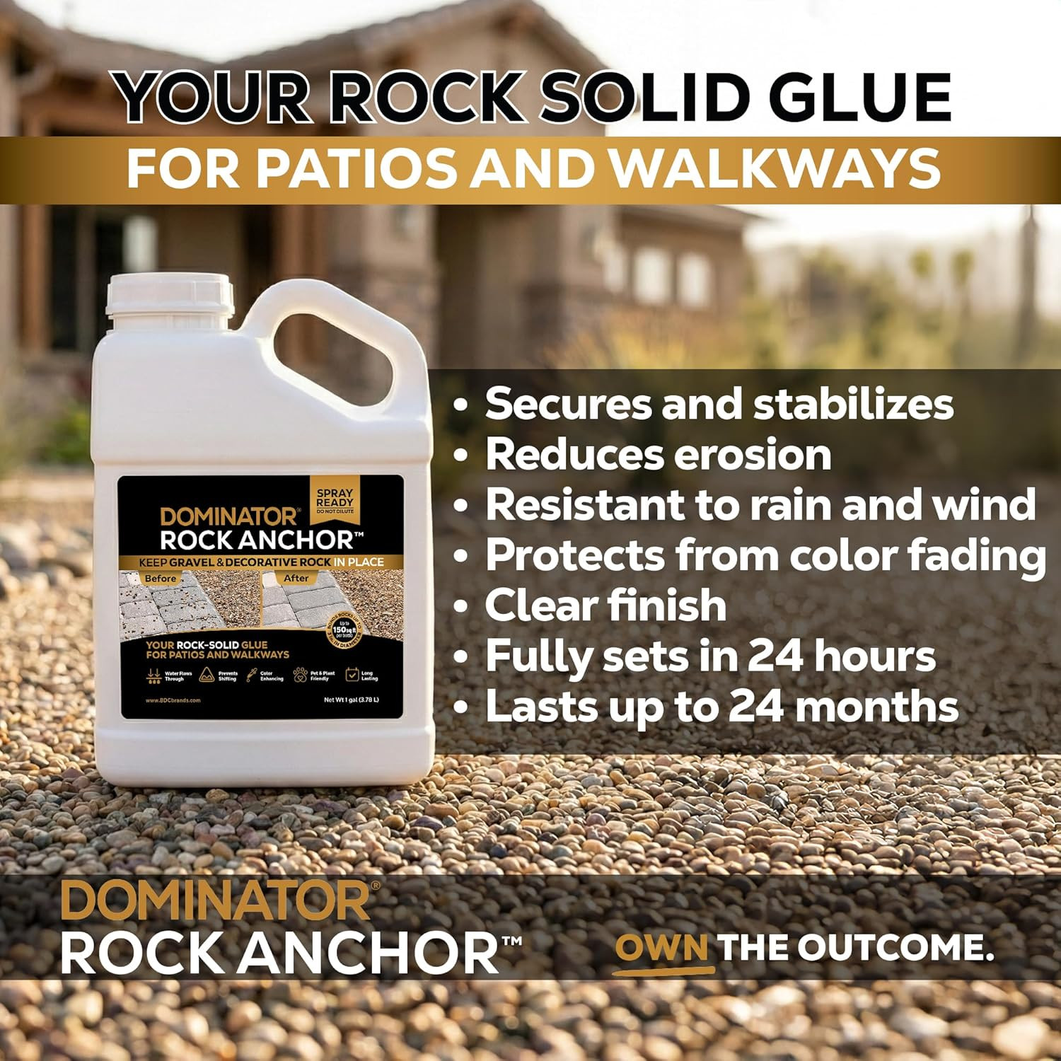 Rock Anchor 1 Gallon – Rock Glue for Landscaping Gravel & Stone