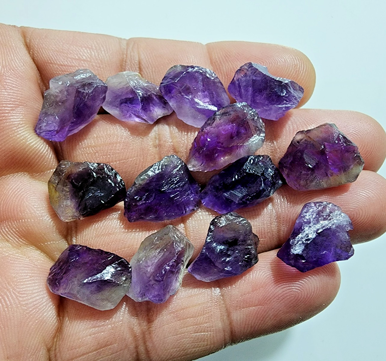 13 Pcs Ultimate Purple Amethyst Rough Gemstone Raw Size 15-18 MM Crystal Stones