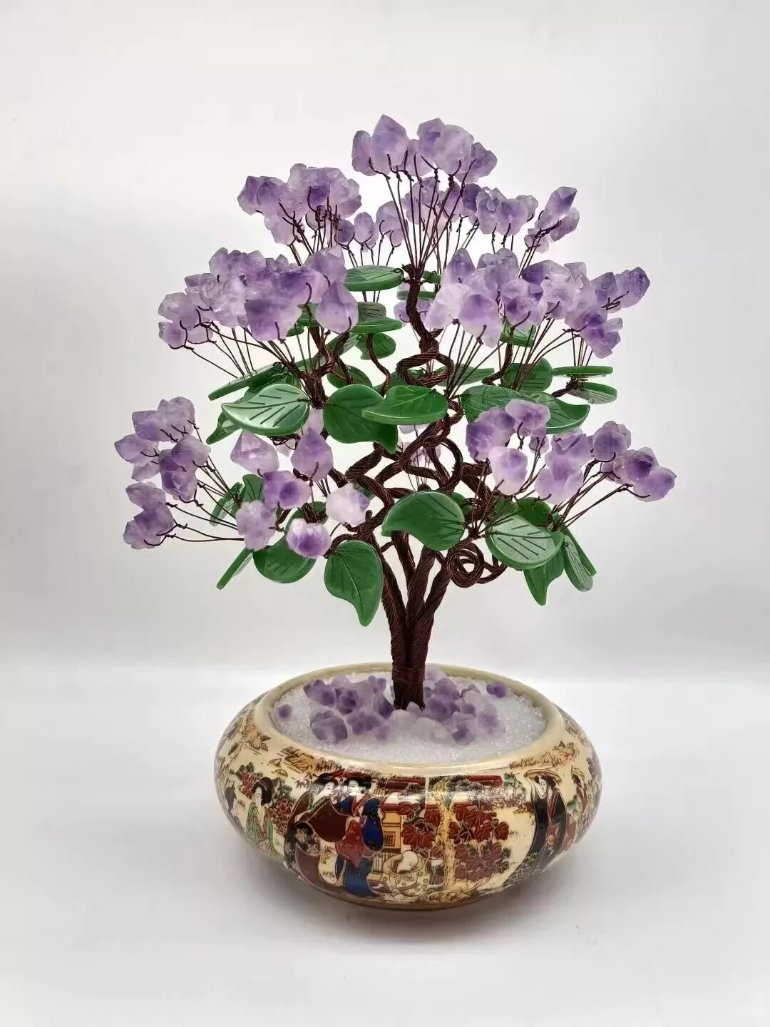 HANDMADE amethyst Ceramic vase CRYSTAL TREE TREE GEM TREE reiki DECOR GIFT 1PC