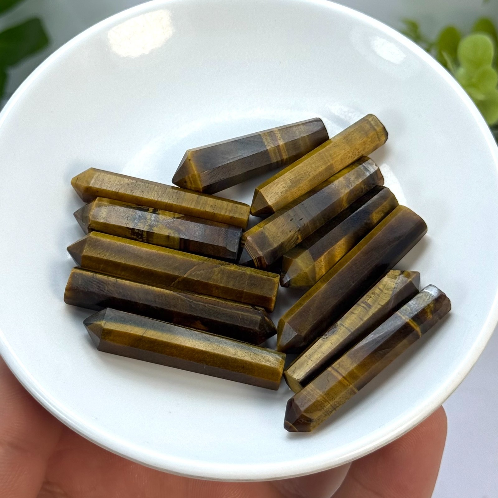 Lustrous Tiger Eye Polished Crystals, Tiger Eye Crystals, Polished Tiger Eye Cry